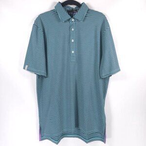 NWT RLX RALPH LAUREN Striped UV Protection Polo Shirt‎ Wicking MEDIUM